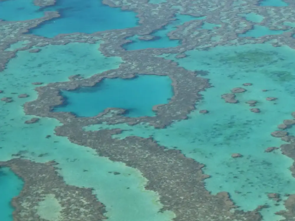 A view of the ocean from above.