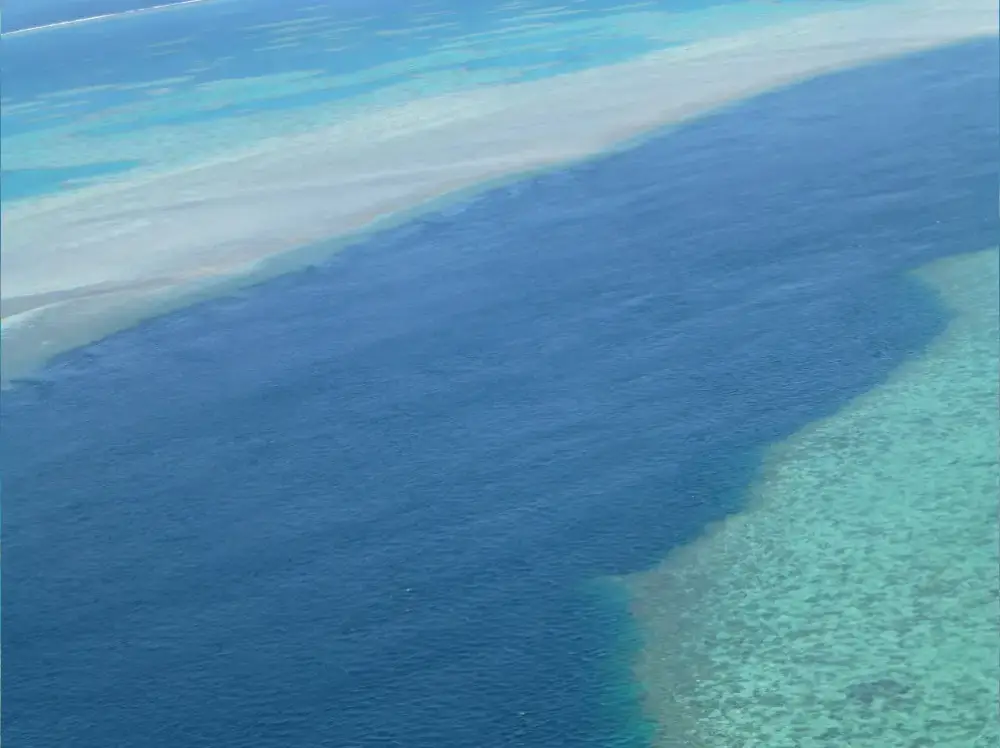 A view of the ocean from above.