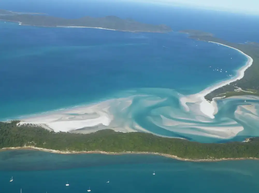 A view of the ocean from above.