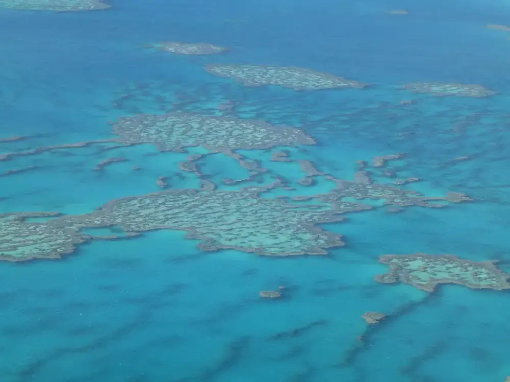 A view of the ocean from above.