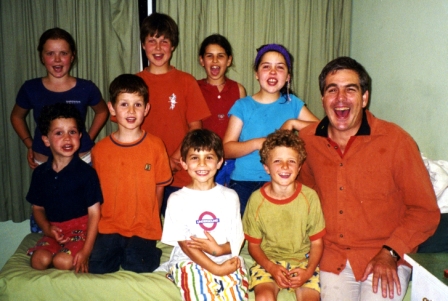photo of Toby Shnookal with second generation Shnookals, Loves and Silberbergs in the Shnookal house at Shoreham, in the story "The Shnookals at Shoreham" written by Liezl Shnookal