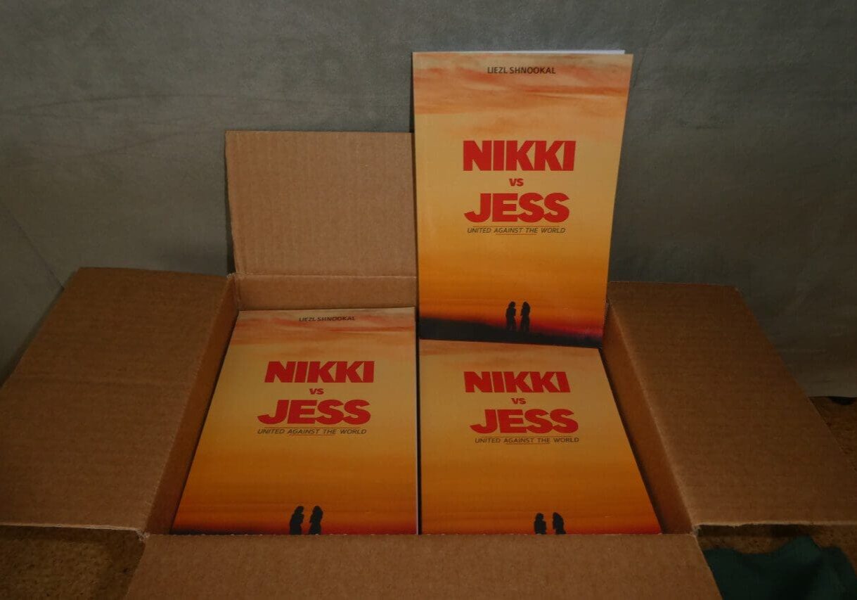 A box of books about nikki and jess