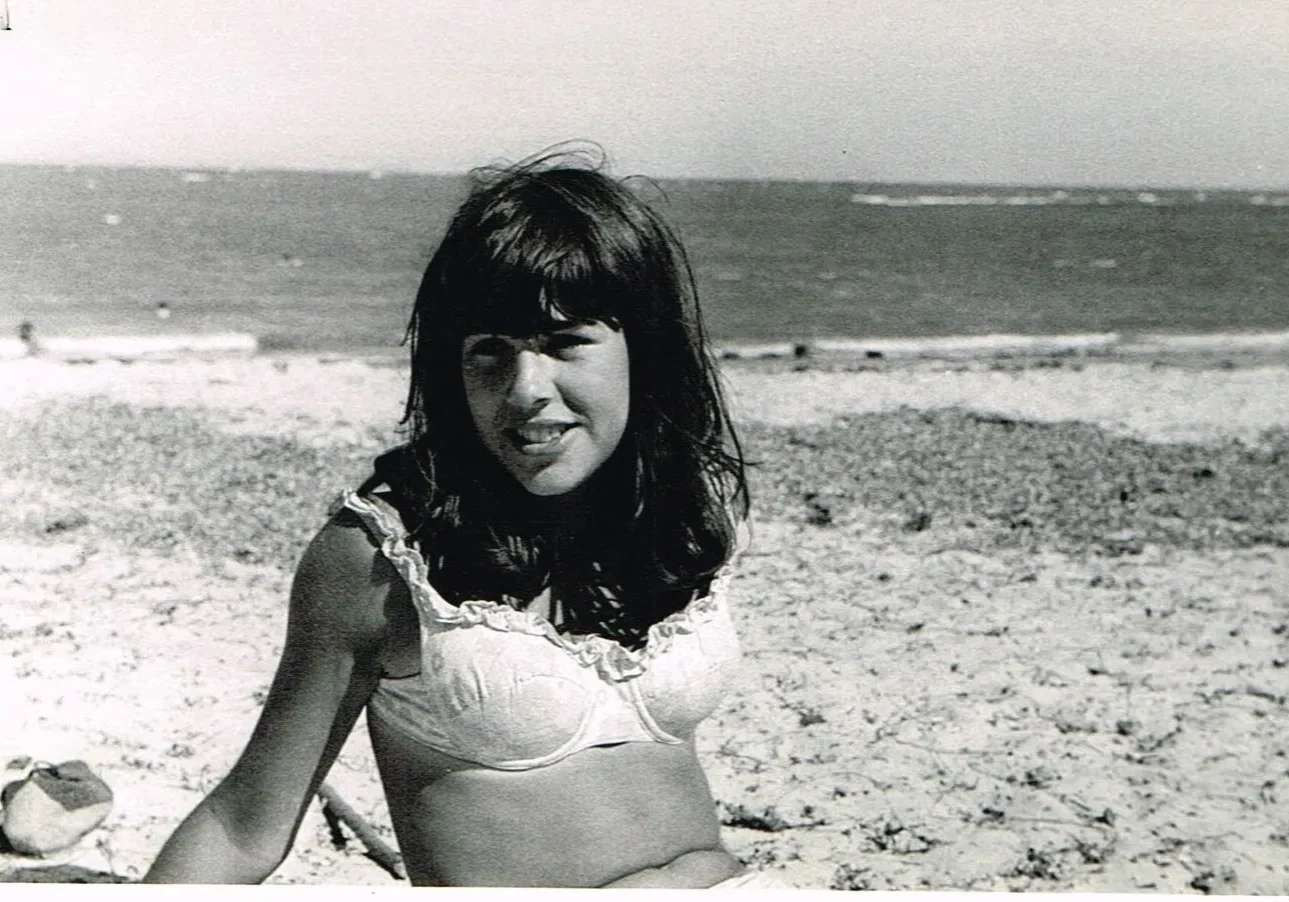 sunbaking on Shoreham beach 1969